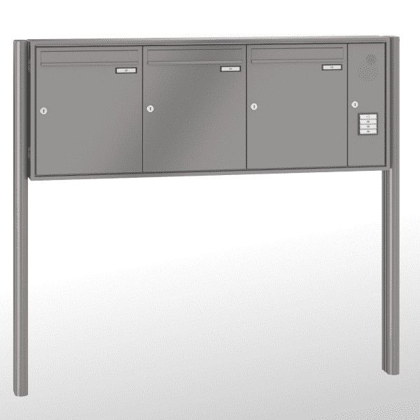 Renz Briefkastenanlage Quadra 3-teilig 370x440x145 mm lackiert mit Inst.-Kasten rechts