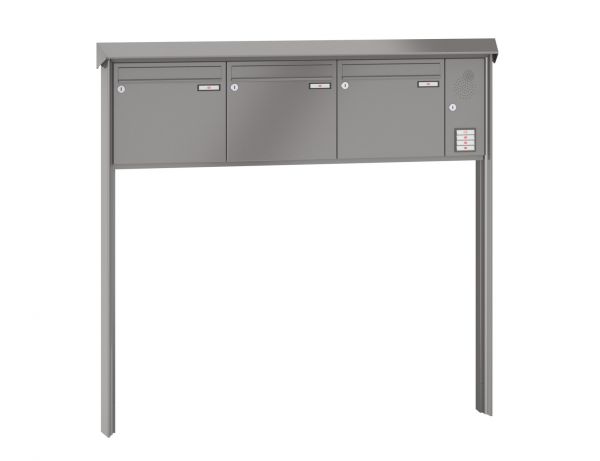 Renz Briefkastenanlage Prisma 3-teilig 370x330x100 mm lackiert mit Inst.-Kasten rechts