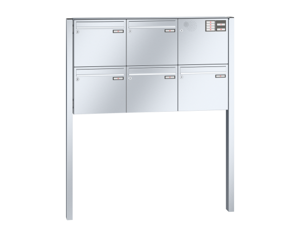 Renz Briefkasten Edelstahl Basic (B) freistehend mit Installationskasten | 10-0-25074 | 5 teilig