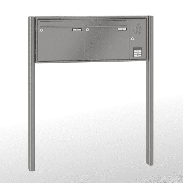Renz Briefkastenanlage Quadra 2-teilig 370x330x100 mm lackiert mit Inst.-Kasten rechts