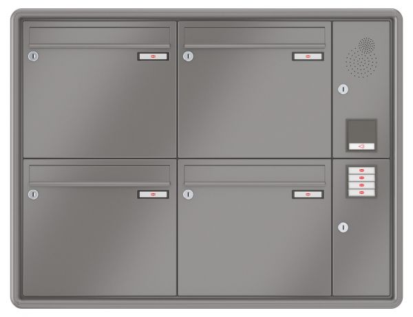 Renz Unterputz Rundrahmen | 10-0-25193 | 4-teilig 370x330x100 lackiert, IK rechts