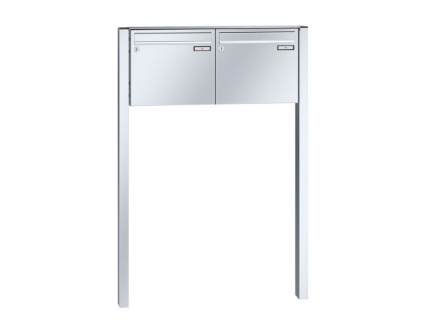 Renz Briefkastenanlage Basic (B) 2-teilig 370x330x100 mm Edelstahl