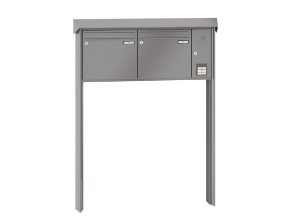 Renz Briefkastenanlage Prisma 2-teilig 370x330x145 mm lackiert mit Inst.-Kasten rechts
