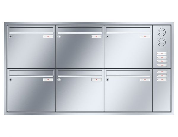 Renz Unterputz Eckrahmen | 10-0-35143 | 6-teilig 370x330x145 Edelstahl, IK rechts