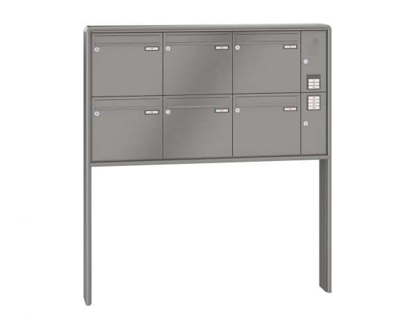 Renz Briefkastenanlage RS 2000 6-teilig 370x330x145 mm lackiert mit Inst.-Kasten rechts