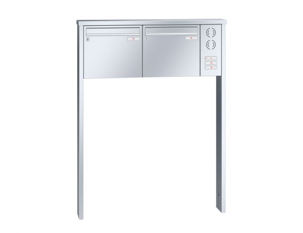 Renz Briefkastenanlage Tetro 2-teilig 370x330x145 mm Edelstahl mit Inst.-Kasten rechts
