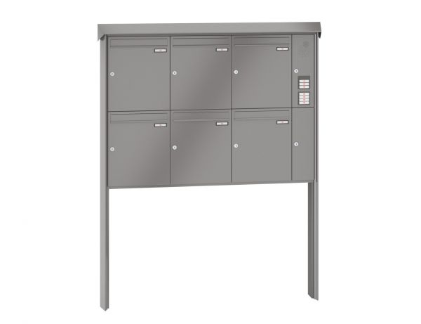 Renz Briefkastenanlage Prisma 6-teilig 370x440x145 mm lackiert mit Inst.-Kasten rechts