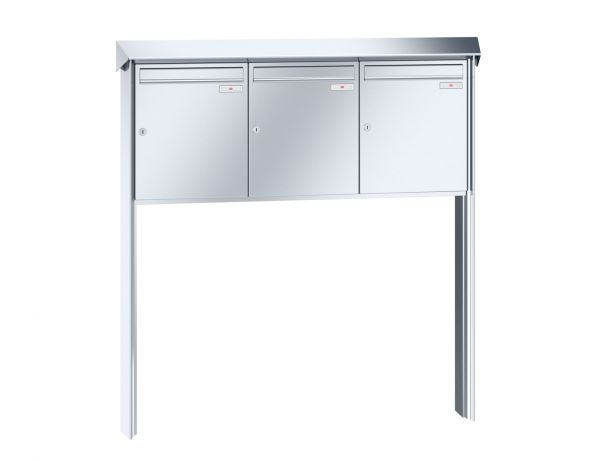 Renz Briefkastenanlage Prisma 3-teilig 370x440x145 mm Edelstahl