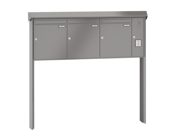 Renz Briefkastenanlage Prisma 3-teilig 370x440x145 mm lackiert mit Inst.-Kasten rechts