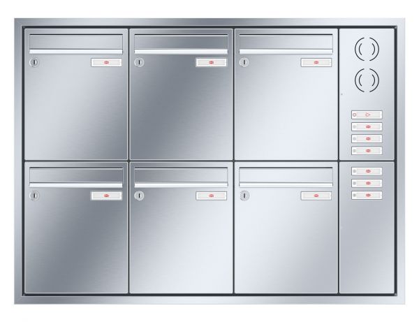 Renz Unterputz Eckrahmen | 10-0-25902 | 6-teilig 260x330x100 Edelstahl, IK rechts