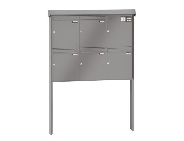 Renz Briefkastenanlage Prisma 5-teilig 370x440x145 mm lackiert mit Inst.-Kasten rechts