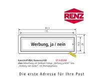mit Schild  |Werbung -  Nein Danke |