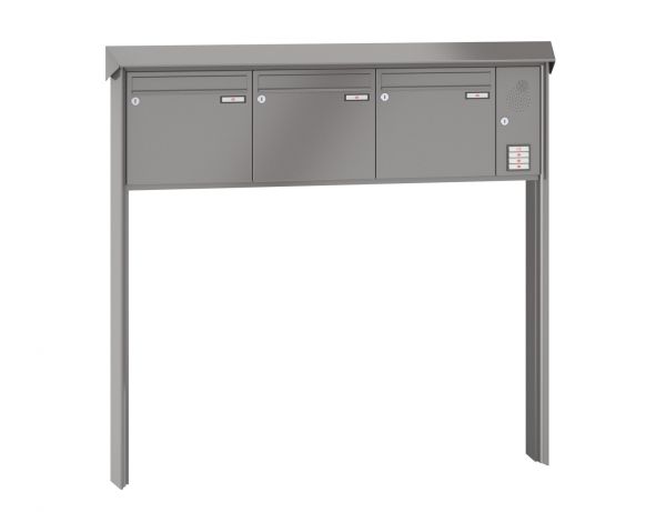 Renz Briefkastenanlage Prisma 3-teilig 370x330x145 mm lackiert mit Inst.-Kasten rechts
