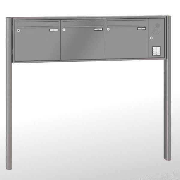 Renz Briefkastenanlage Quadra 3-teilig 370x330x100 mm lackiert mit Inst.-Kasten rechts