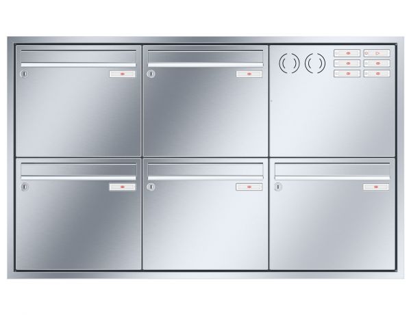 Renz Unterputz Eckrahmen | 10-0-35142 | 5-teilig 370x330x145 Edelstahl, IK rechts