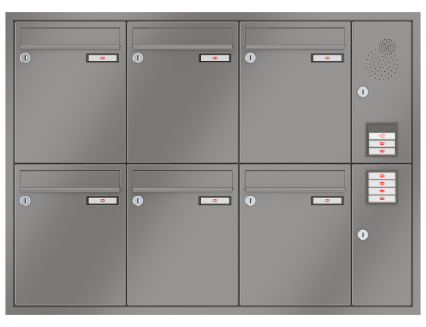 Renz Briefkasten Unterputz Eckrahmen |10-0-25245 | 370x330x100 mit Installationskasten | 6-teilig
