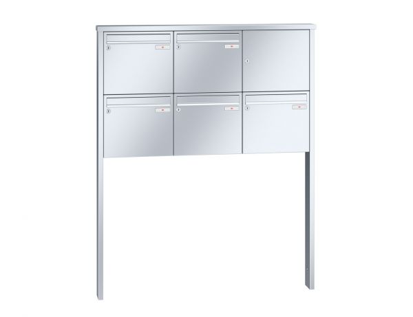 Renz Briefkastenanlage Tetro 5-teilig 370x330x100 mm Edelstahl