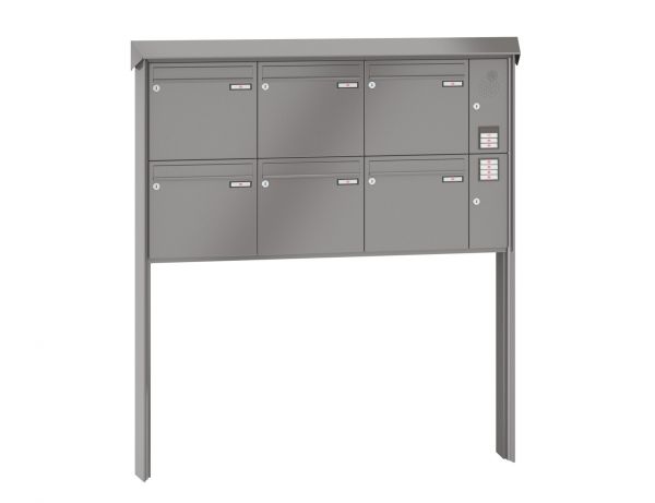 Renz Briefkastenanlage Prisma 6-teilig 370x330x145 mm lackiert mit Inst.-Kasten rechts
