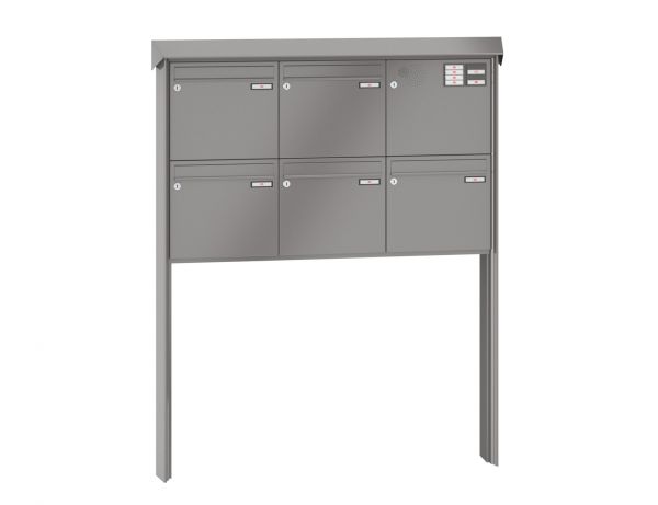 Renz Briefkastenanlage Prisma 5-teilig 370x330x145 mm lackiert mit Inst.-Kasten rechts