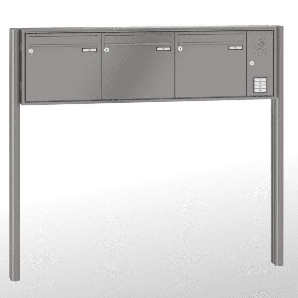 Renz Briefkastenanlage Quadra 3-teilig 370x330x145 mm lackiert mit Inst.-Kasten rechts