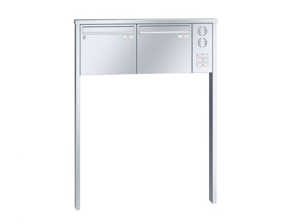 Renz Briefkastenanlage Tetro 2-teilig 370x330x100 mm Edelstahl mit Inst.-Kasten rechts