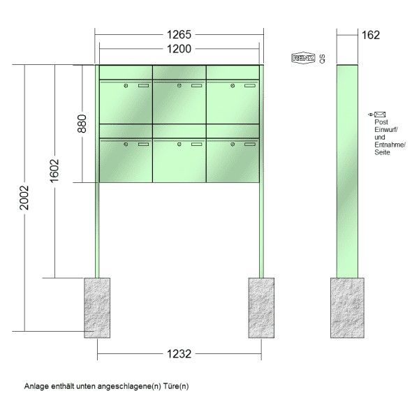 Renz Plan freistehend | 60-0-60356 | 6-teilig 400x440x160 lackiert