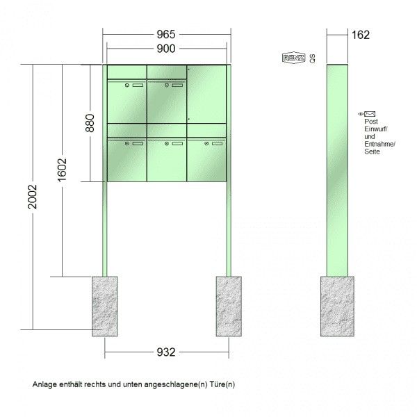 Renz Plan freistehend | 60-0-60349 | 5-teilig 300x440x160 lackiert