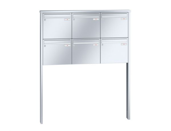 Renz Briefkastenanlage Tetro 6-teilig 370x330x100 mm Edelstahl