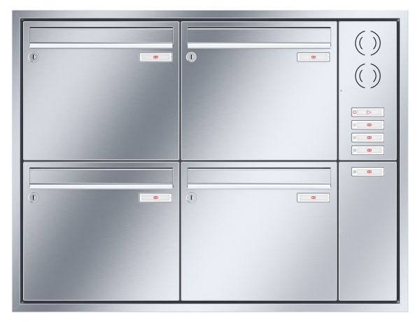 Renz Unterputz Eckrahmen | 10-0-25913 | 4-teilig 370x330x100 Edelstahl, IK rechts