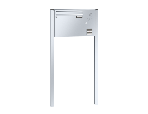 Renz Briefkasten Edelstahl Basic (B) freistehend mit Installationskasten | 10-0-25070 | 12 Liter Kas