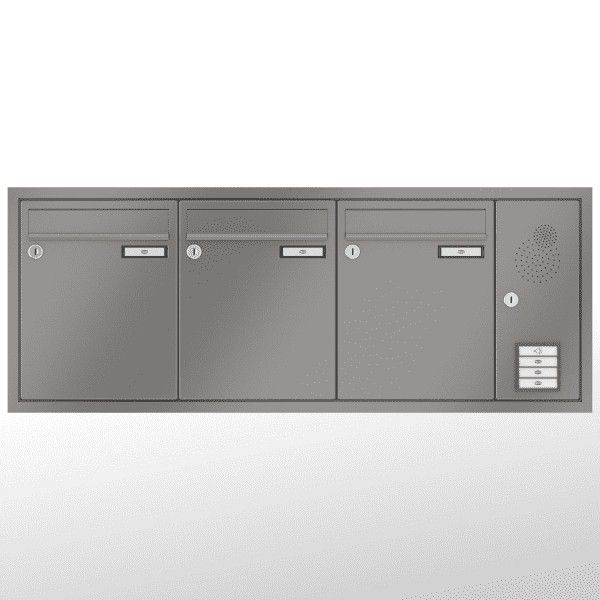 Renz Briefkasten Unterputz Eckrahmen |10-0-25131| 260x330x100 mit Installationskasten | 3-teilig