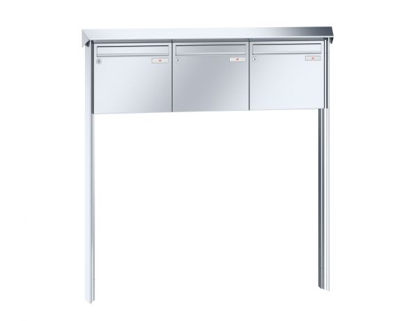 Renz Briefkastenanlage Prisma 3-teilig 370x330x100 mm Edelstahl