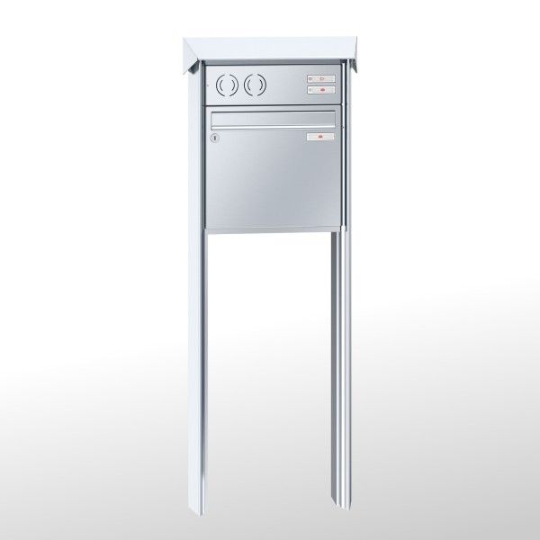 Renz Briefkastenanlage Prisma 1-teilig 370x330x145 mm Edelstahl mit Inst.-Kasten oben