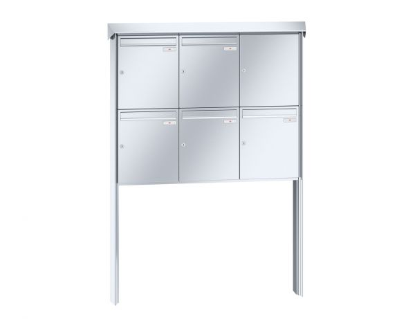 Renz Briefkastenanlage Prisma 5-teilig 370x440x145 mm Edelstahl