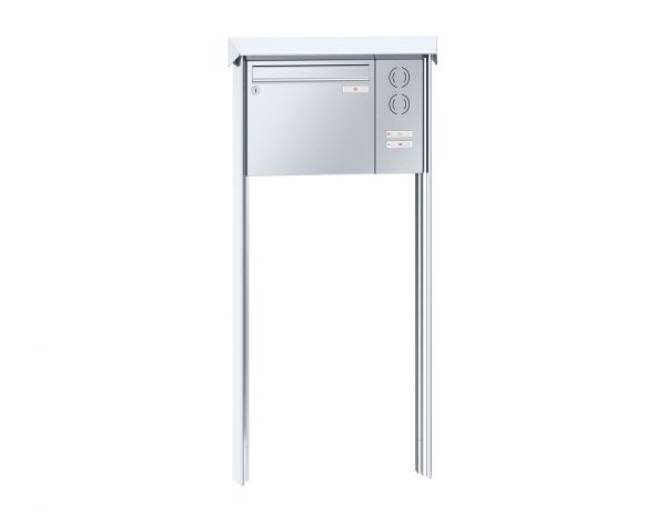Renz Briefkastenanlage Prisma 1-teilig 370x330x100 mm Edelstahl mit Inst.-Kasten rechts