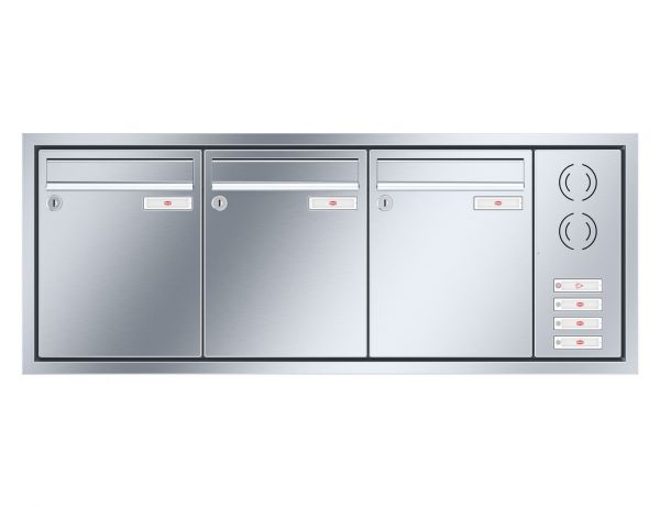 Renz Unterputz Eckrahmen | 10-0-25899 | 3-teilig 260x330x100 Edelstahl, IK rechts