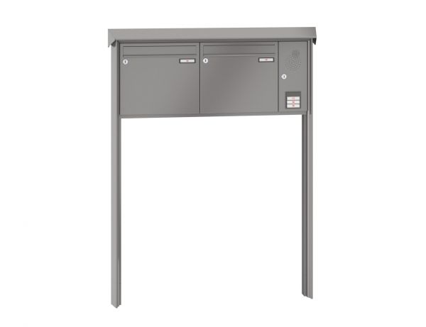Renz Briefkastenanlage Prisma 2-teilig 370x330x100 mm lackiert mit Inst.-Kasten rechts