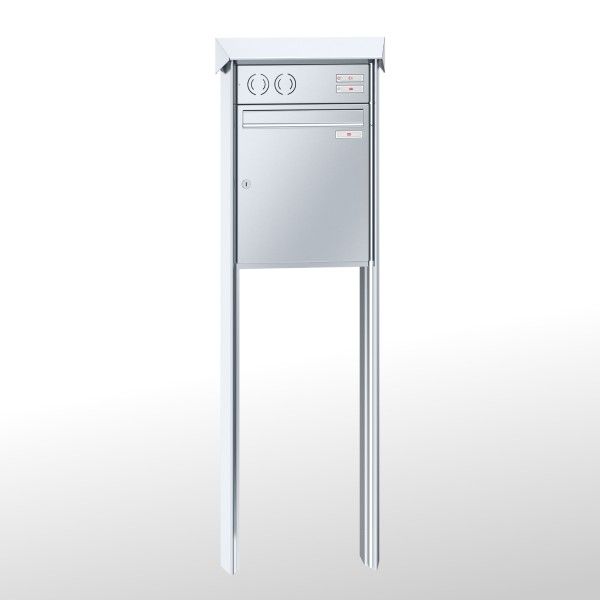 Renz Briefkastenanlage Prisma 1-teilig 370x440x145 mm Edelstahl mit Inst.-Kasten oben