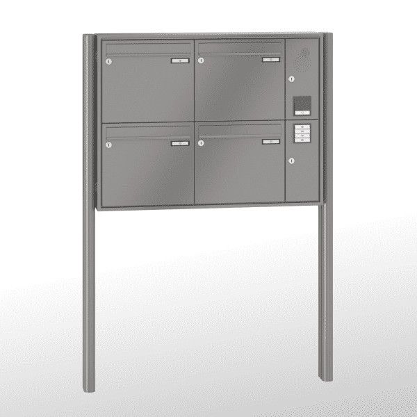 Renz Briefkastenanlage Quadra 4-teilig 370x330x145 mm lackiert mit Inst.-Kasten rechts