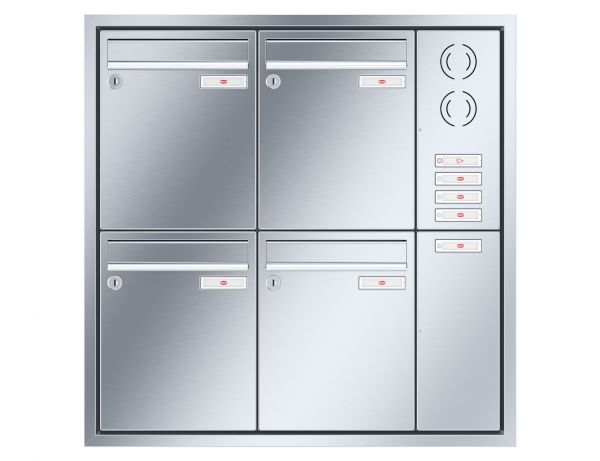 Renz Unterputz Eckrahmen | 10-0-25900 | 4-teilig 260x330x100 Edelstahl, IK rechts