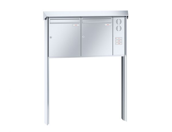 Renz Briefkastenanlage Prisma 2-teilig 370x440x145 mm Edelstahl mit Inst.-Kasten rechts