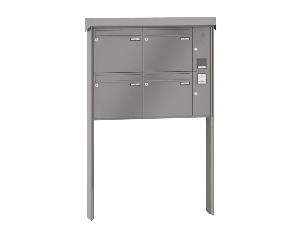 Renz Briefkastenanlage Prisma 4-teilig 370x330x145 mm lackiert mit Inst.-Kasten rechts
