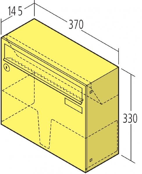 Renz Briefkasten freistehend Basic (B) mit Installationskasten | 10-0-10010 | Kasten 370x330x145