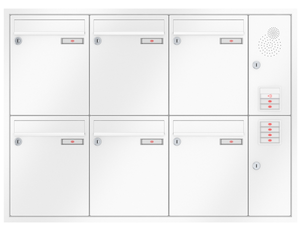 Renz Briefkasten Unterputz Eckrahmen |10-0-25243 | 260x330x100 mit Installationskasten | 6-teilig