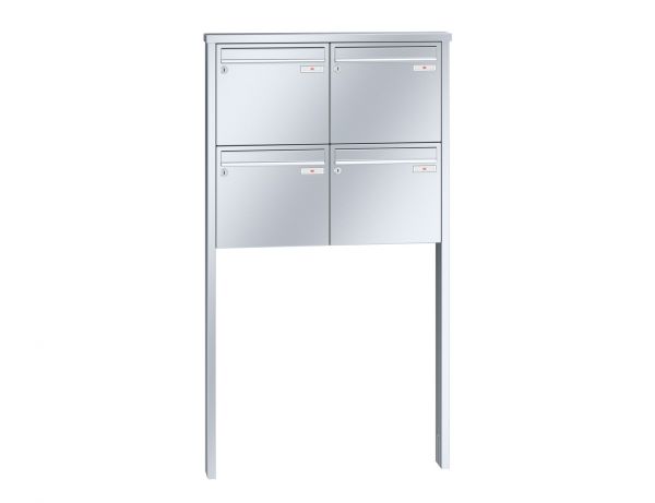 Renz Briefkastenanlage Tetro 4-teilig 370x330x100 mm Edelstahl